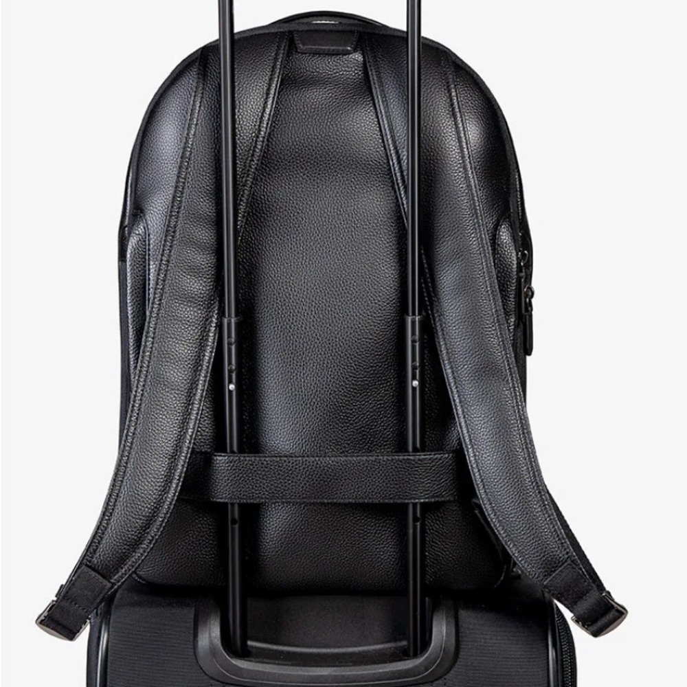 Black Leather Backpack - Picture 3 of 9